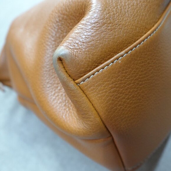 Dooney & Bourke Womens Handbag Tote Beige Leather Hobo Zip Dillen - Picture 8 of 13